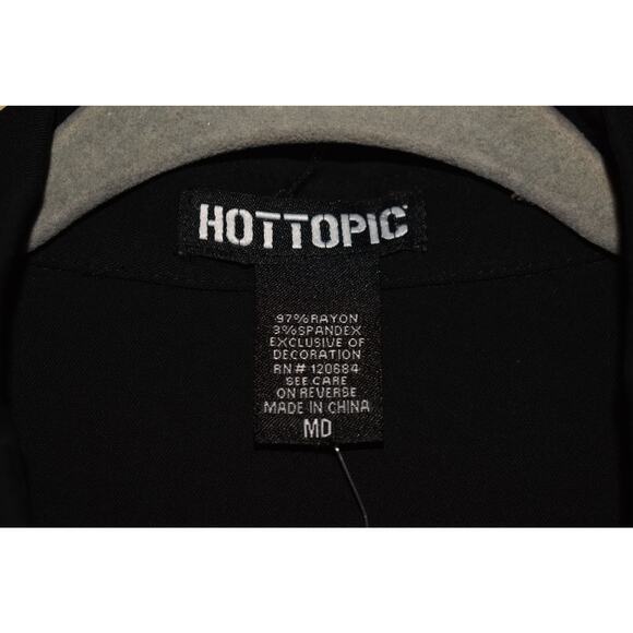 HOT TOPIC NEW $27 Rainbow Buttons Tie Front Woven Button Down Shirt Medium - Picture 4 of 4